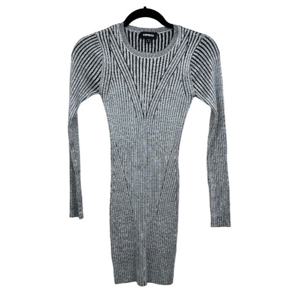Express Midi Sweater Knit Vertical Stripes Dress NWOT - Picture 7 of 14